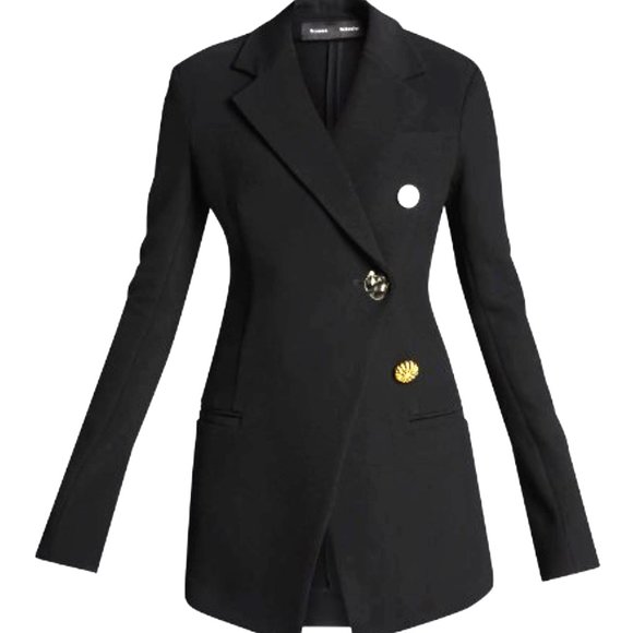 PROENZA SCHOULER Asymmetric Textured Suiting Blazer Jacket - Picture 3 of 15